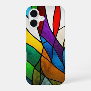 Colourful Stained Glass Mosaic Abstraction iPhone 16 Case