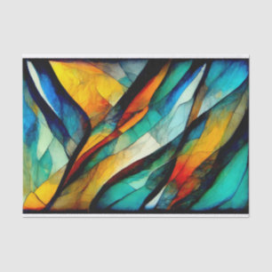Colourful Stained Glass Mosaic Abstraction Tissue Paper