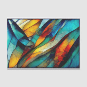 Colourful Stained Glass Mosaic Abstraction Tissue Paper