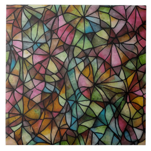 Colourful Stained Glass Pattern Tile