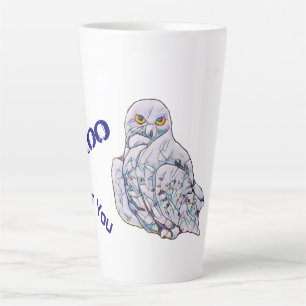 Colourful Stained Glass Snowy Owl Digital Art Magi Latte Mug
