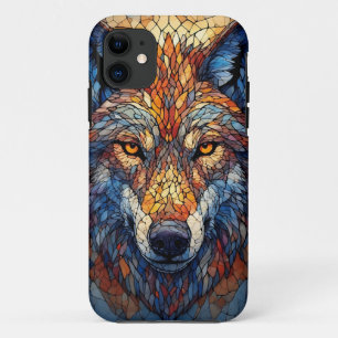 Colourful Stained Glass Wolf Head Case-Mate iPhone Case