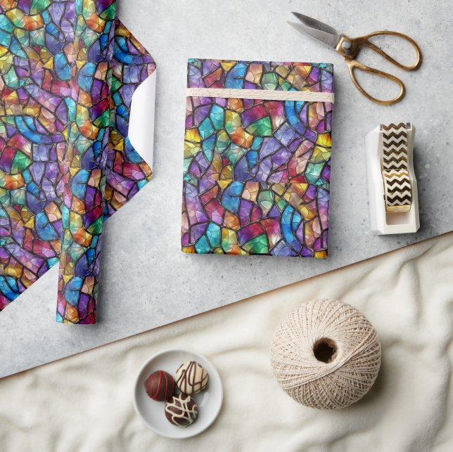 Colourful Stained Glass Wrapping Paper (Crafts)