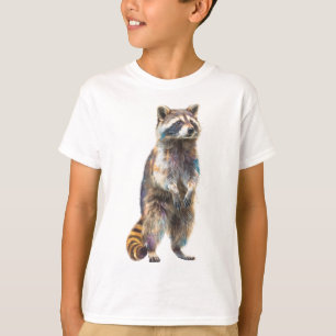 Colourful Standing Trash Panda Illustration Kids T-Shirt