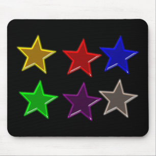 Colourful star buttons mouse pad