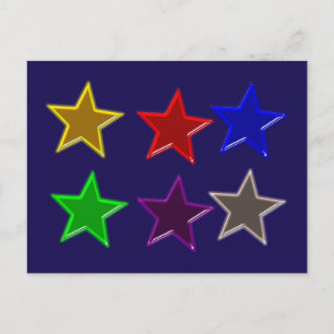 Colourful star buttons postcard