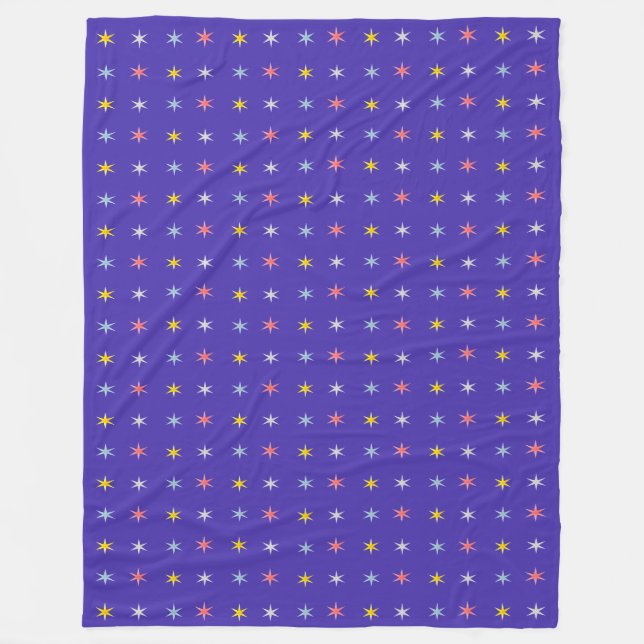 Colourful Star Pattern Fleece Blanket (Front)