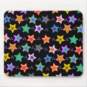 Colourful star pattern mouse pad