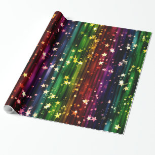 Colourful Star Sequence Wrapping Paper