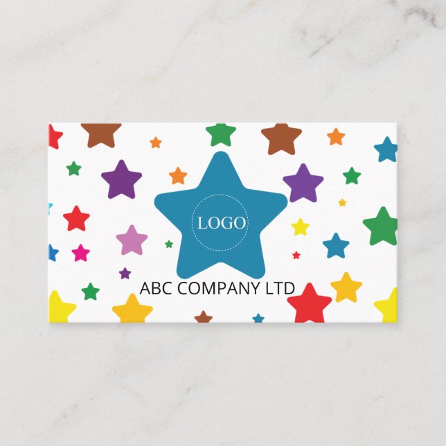 Colourful Star Unique Educational Business Card (Front)