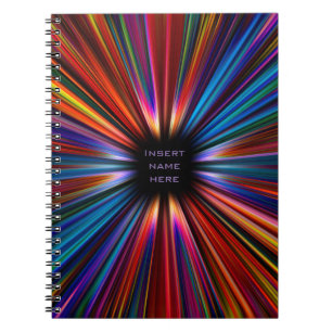 Colourful starburst explosion spiral notebook