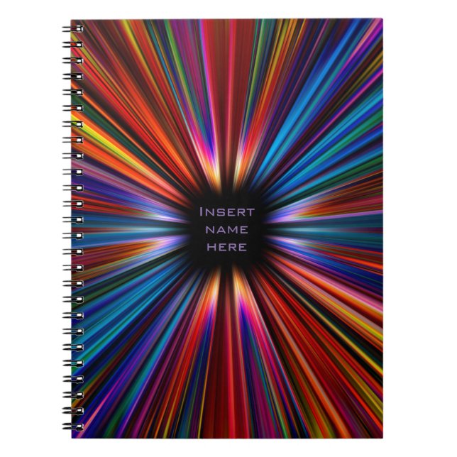 Colourful starburst explosion spiral notebook (Front)