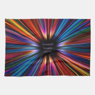Colourful starburst explosion tea towel