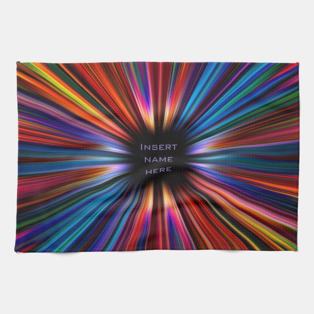 Colourful starburst explosion tea towel (Horizontal)