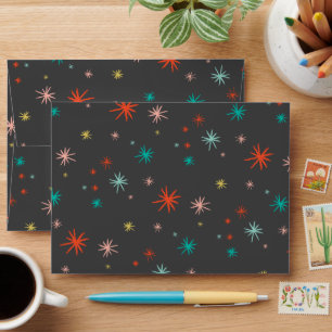 Colourful Starbursts Fun Fireworks New Year Holida Envelope