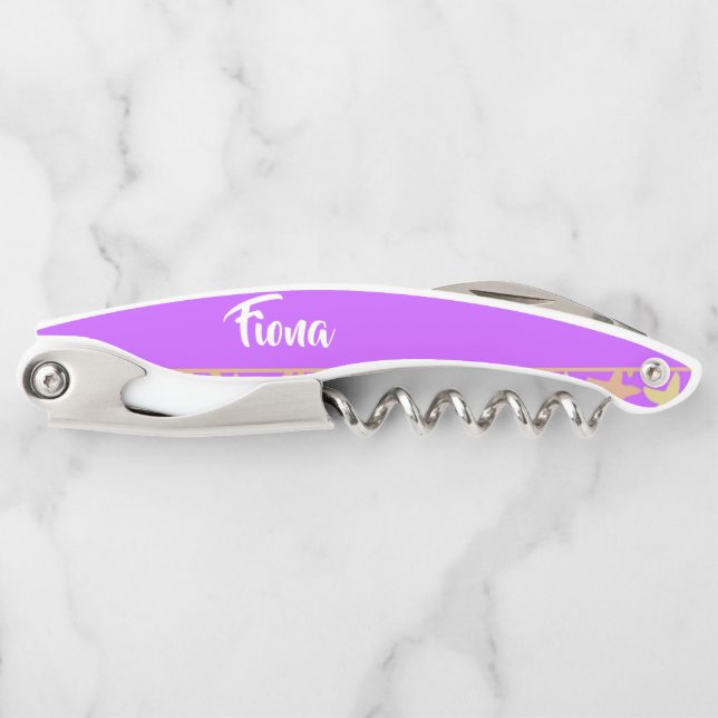 Colourful starfish on purple corkscrew (Front)