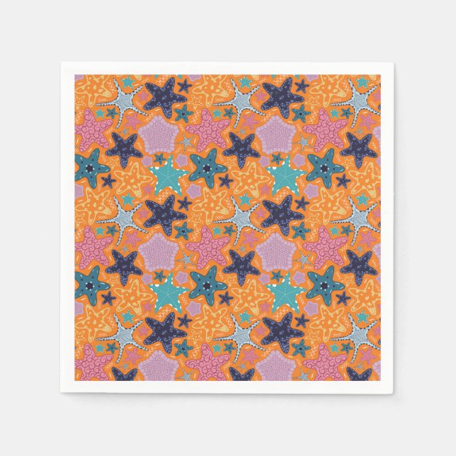 Colourful Starfishes Napkin (Front)