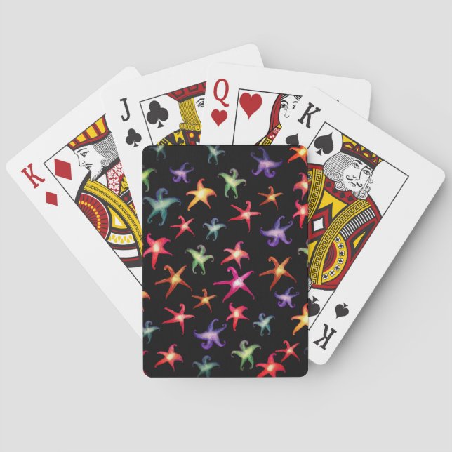 Colourful Starfishes, Sea stars Playing Cards (Back)