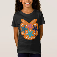 Colourful Starfishes with orange colour background