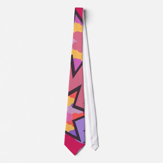 Colourful stars and disco clouds tie (Front)