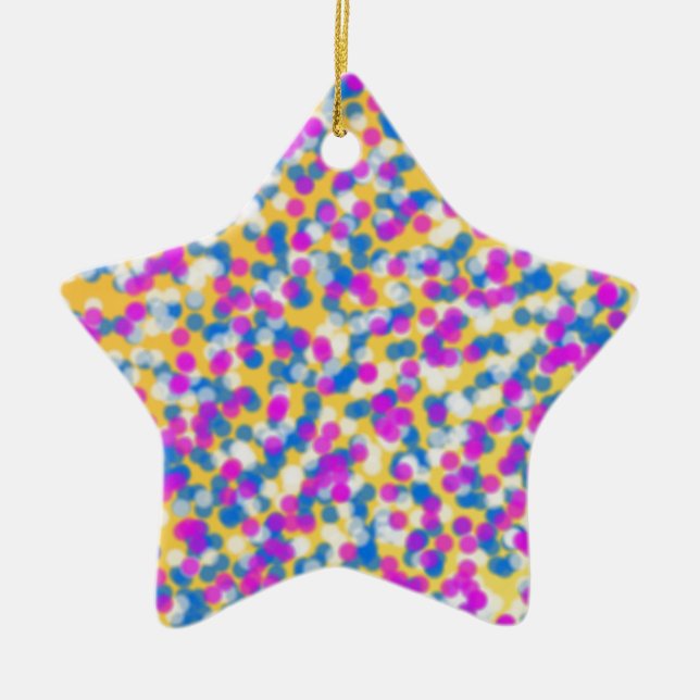 colourful stars ceramic tree decoration (Front)