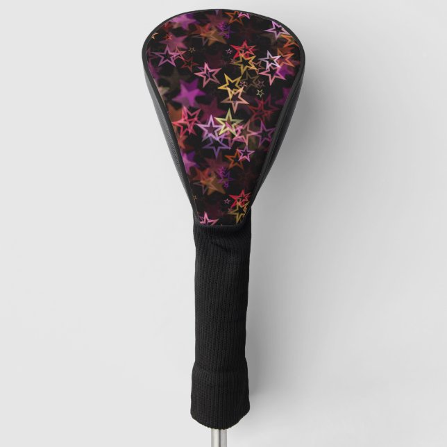 Colourful Stars Dance Whimsically  Golf Head Cover (Front)