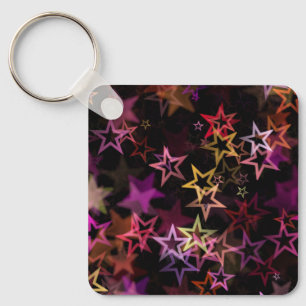 Colourful Stars Dance Whimsically Key Ring