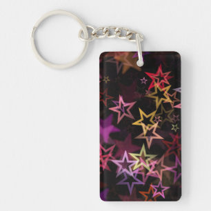 Colourful Stars Dance Whimsically  Key Ring