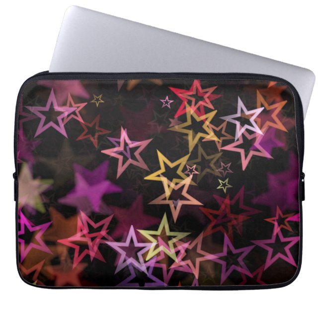 Colourful Stars Dance Whimsically  Laptop Sleeve (Front)