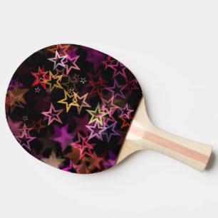 Colourful Stars Dance Whimsically Ping Pong Paddle