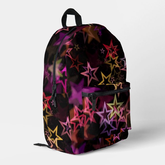Colourful Stars Dance Whimsically  Printed Backpack (Back Corner Left)