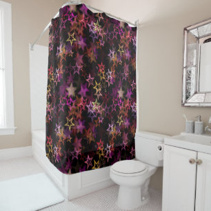 Colourful Stars Dance Whimsically  Shower Curtain