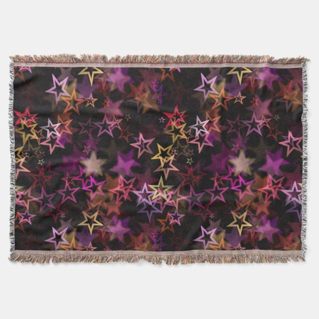 Colourful Stars Dance Whimsically  Throw Blanket (Front)
