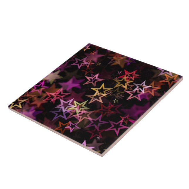 Colourful Stars Dance Whimsically  Tile (Side)