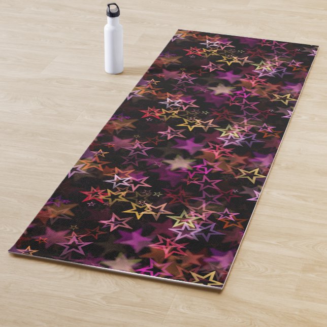 Colourful Stars Dance Whimsically  Yoga Mat (In Situ)