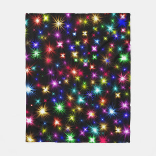 Colourful Stars Fireworks Design-27317 Fleece Blanket