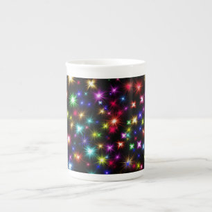 Colourful Stars Fireworks Design Bone China Mug