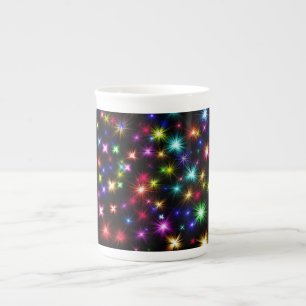 Colourful Stars Fireworks Design Bone China Mug