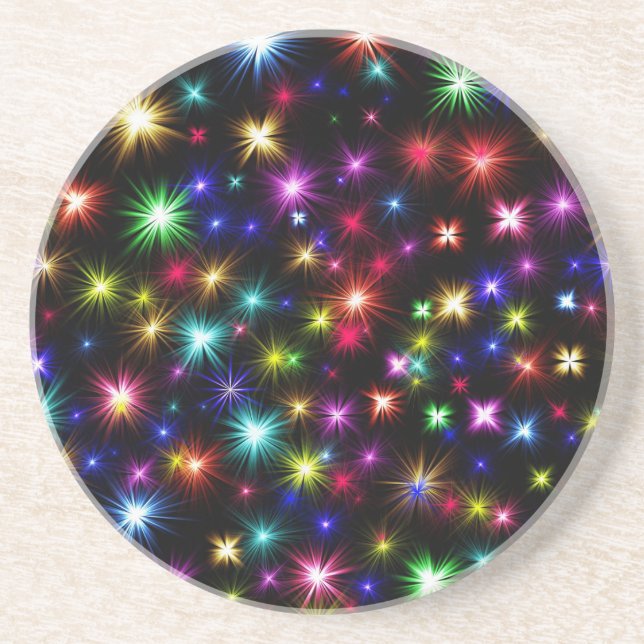 Colourful Stars Fireworks Design Coaster (Front)