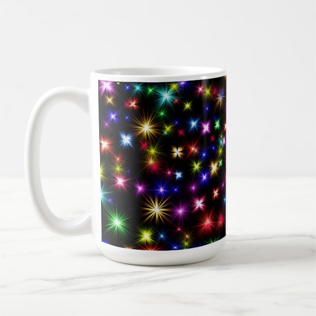 Colourful Stars Fireworks Design Coffee Mug (Left)