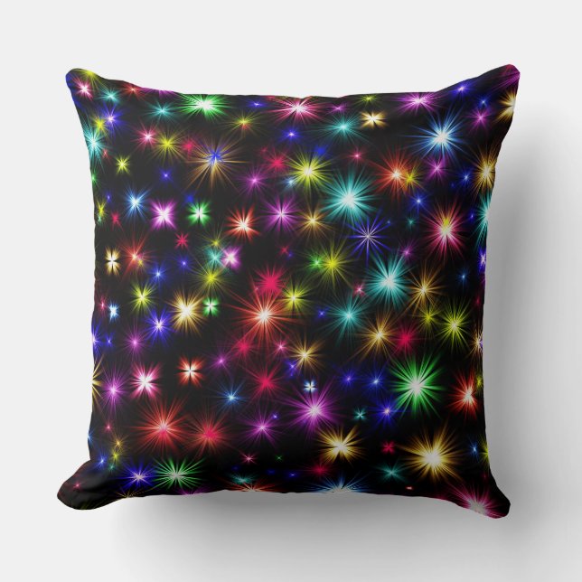 Colourful Stars Fireworks Design Cushion (Front)