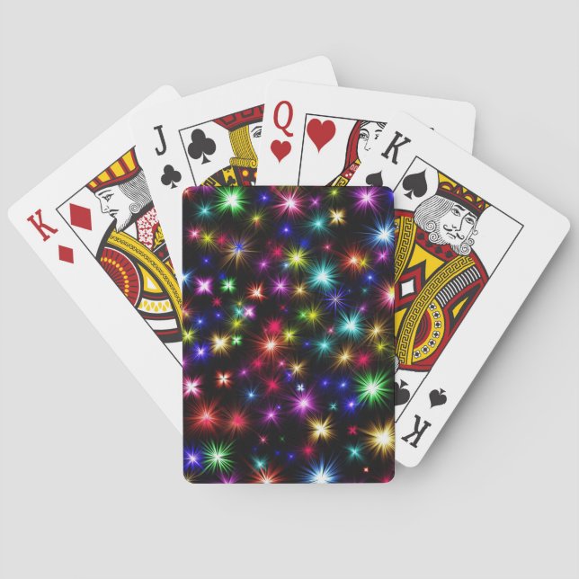 Colourful Stars Fireworks Design Playing Cards (Back)