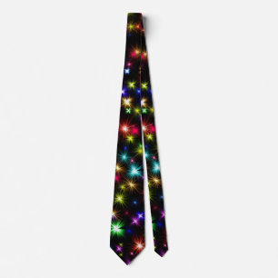 Colourful Stars Fireworks Design Tie