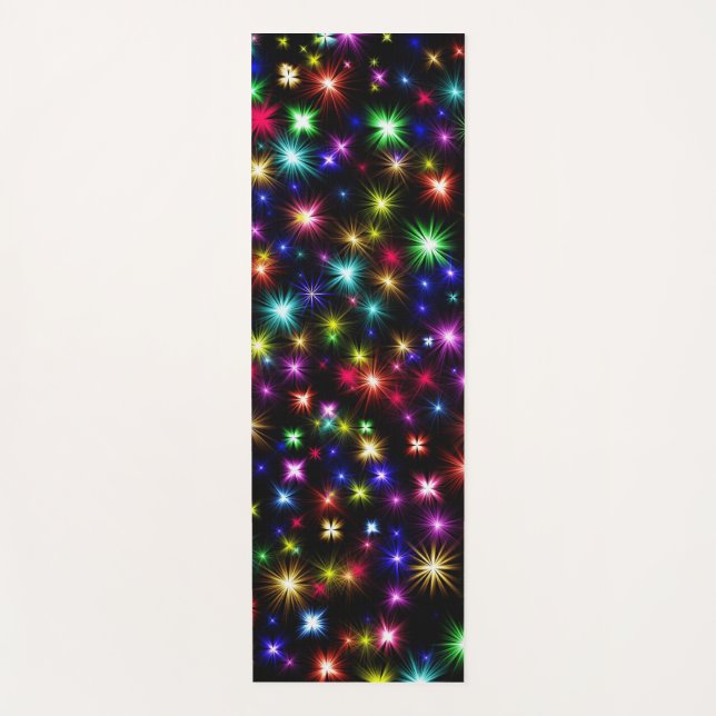 Colourful Stars Fireworks Design Yoga Mat (Front)