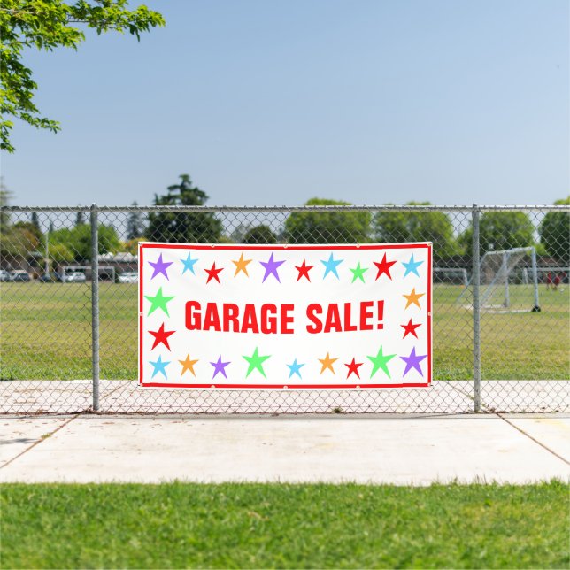 Colourful Stars Garage Sale Banner (Insitu)