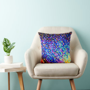 Colourful Stars In Blue Sky. Buy Now Cushion