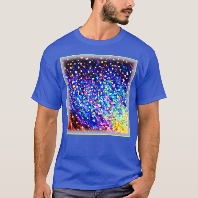 Colourful Stars In Blue Sky. Buy Now T-Shirt (Front)