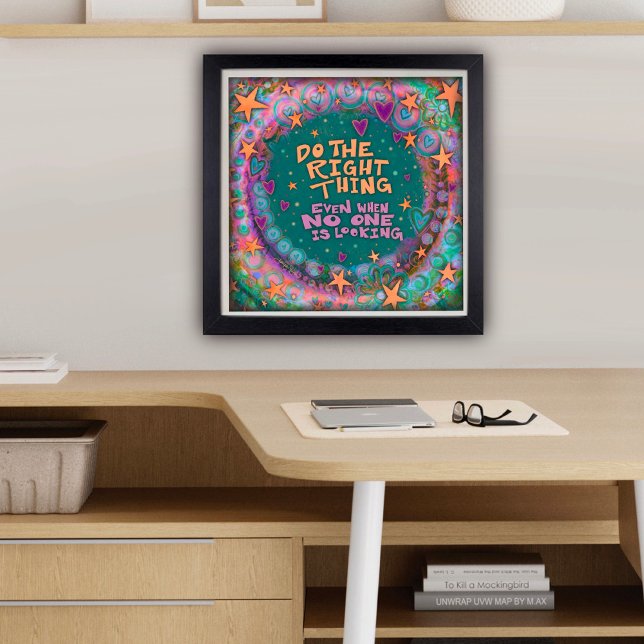 Colourful Stars Inspiring Right Thing Quote School Poster (Inspirational, colorful quote classroom Poster by inspirivity)