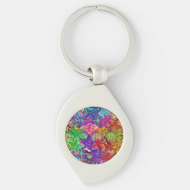Colourful Stars Key Ring (Front)