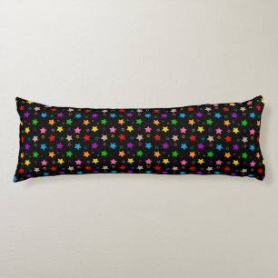 Colourful Stars Pattern Design Black Body Cushion